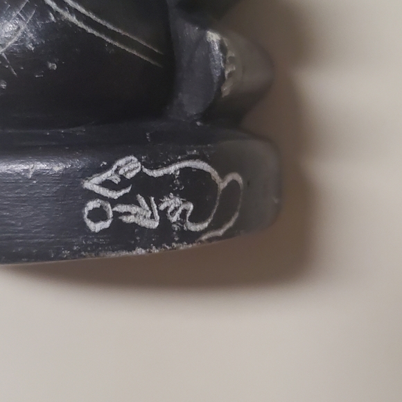 Ganesha Elephant Hindu God black stone statue - Picture 3 of 10